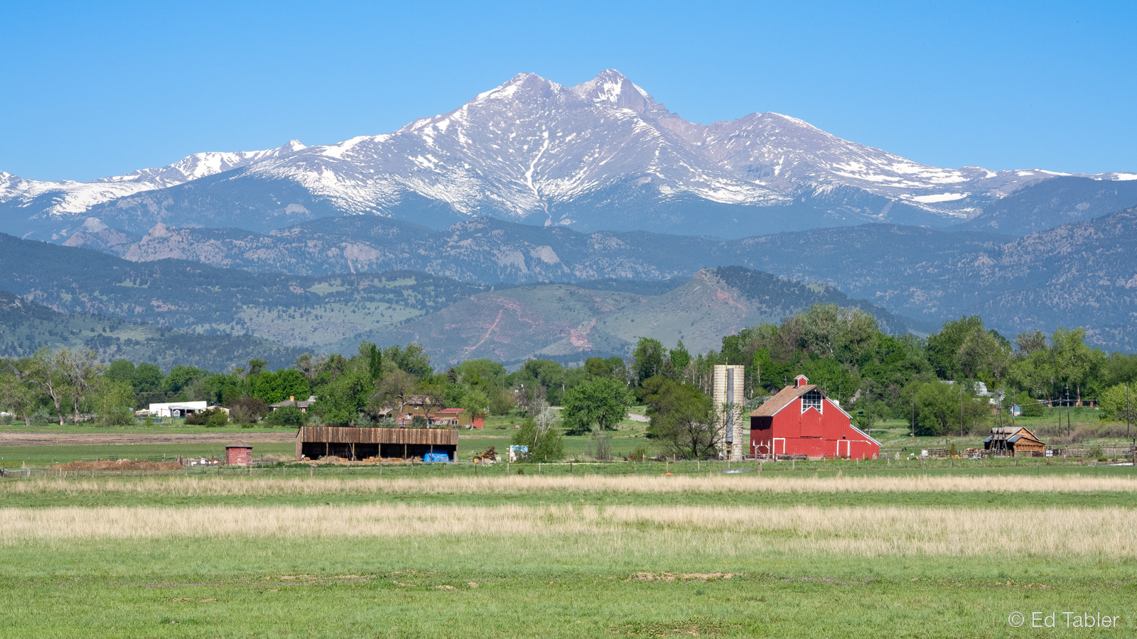 Longs Peak, elevation 14,259 feet, located in the Rocky Mountain National Park Wilderness of Colorado.